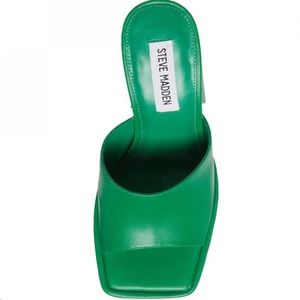 Green Leather Steve Madden Block Heels